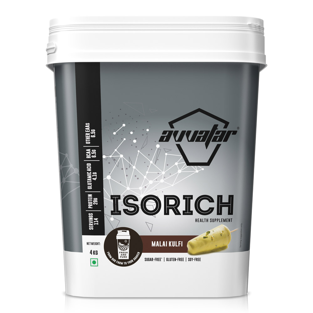AVVATAR ISORICH 4KG PROTEIN MALAI KULFI | 29 GM PROTEIN | 114 SERVING - FREE SHAKER.....